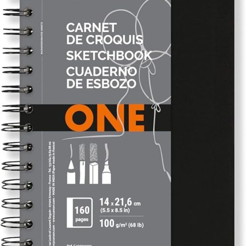 Caderno Sketchbook Espiral A5+ 100g/m², Canson, ArTBook One, 80 Folhas