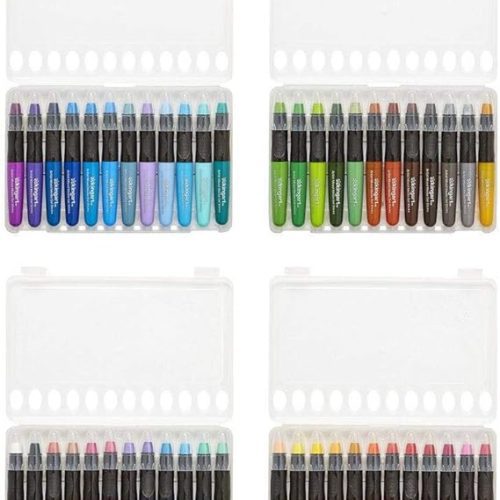 KINGART Conjunto de bastão de gel 580-48, giz de cera de pigmento de artista, 48 cores exclusivas, solúvel em água, cremoso e inodoro, use em papel, madeira, tela e muito mais