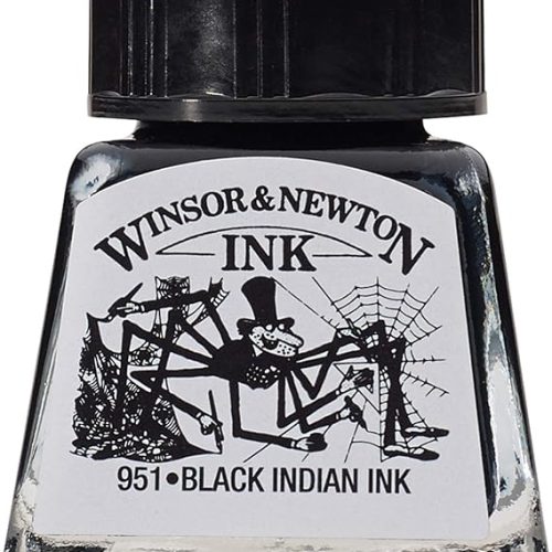 Winsor & Newton Drawing Inks Tinta para Desenho, Preto (Black Indian), 14 ml