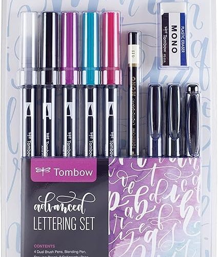 Tombow Conjunto de letras avançadas 56191. Inclui tudo o que você precisa para melhorar suas letras manuais, Multicor, Advanced Lettering Set