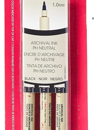 Caneta gráfica Pigma, 1 mm, preta, 3 peças, Sakura